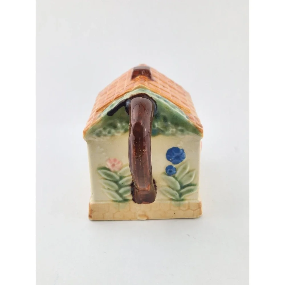 Teapot Thatched‎ Roof Cottage House Hand Painted Vintage Japan